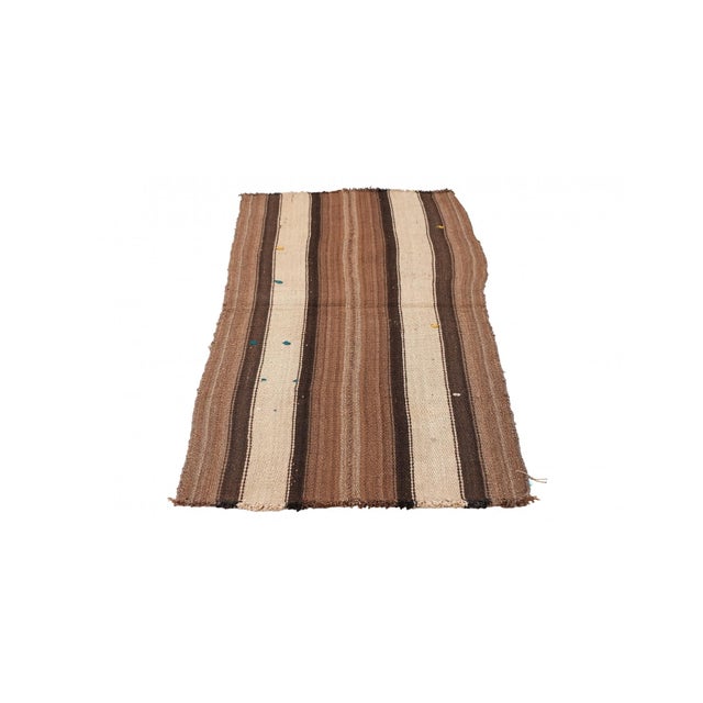 Brown Vintage Small Kilim Rug - 2`6″ X 5`2″ For Sale - Image 4 of 6