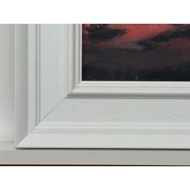 Crimson Evening Glow - Miniature Abstract Landscape Art by Contemporary Artist 2025 For Sale - Image 9 of 13