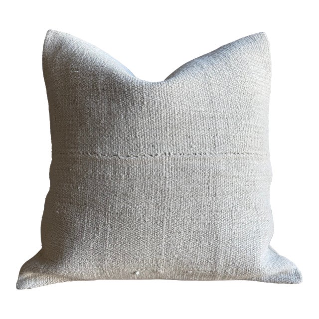 Vintage Rug Pillow Cover With Stripes For Sale