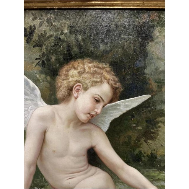 French School Artist, Cupid, 20th Century, Oil on Canvas, Framed For Sale - Image 3 of 7
