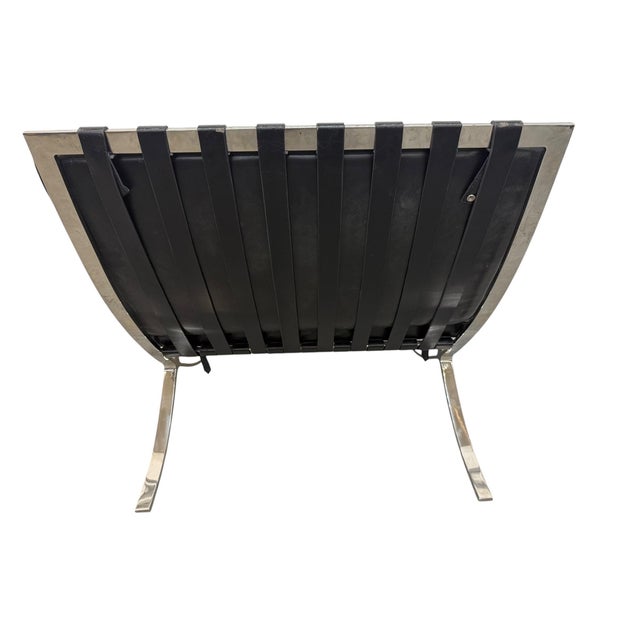 Metal Vintage Barcelona Chrome & Leather Lounge Chairs - Set of 2 For Sale - Image 7 of 9