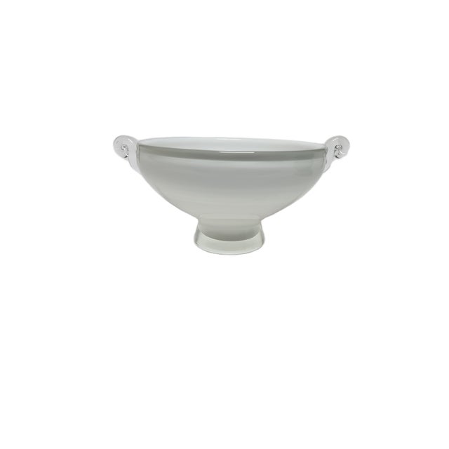 White Glass Basket from HSG Tarnowiec, Poland, 1970s For Sale - Image 8 of 8
