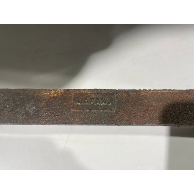 Vintage Japanese Heavy Bronze Fireplace Andirons - a Pair For Sale - Image 12 of 13