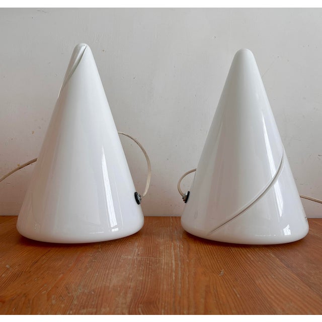 Cone-Shaped Lamps in Murano Glass, 1970s, Set of 2 For Sale - Image 4 of 11