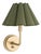 Regina Andrew Polly Sconce Single, Natural Brass with Olive Scalloped Shade For Sale