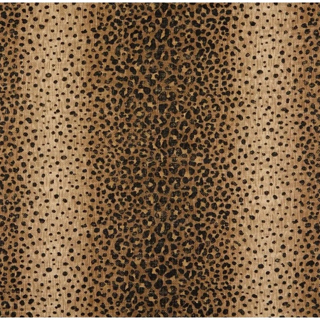 Worlds Away Matthew Izzo Home X Side Stool in Cheetah Velvet Upholstery and Polished Nickel X Base For Sale - Image 4 of 4