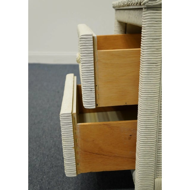 White Henry Link White Wicker 24" Two Drawer Nightstand 299-621 For Sale - Image 8 of 13