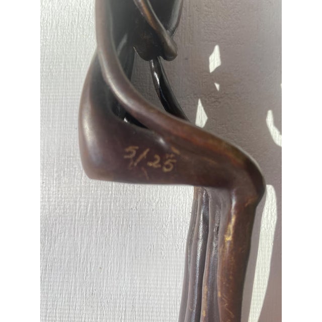 Abstract 1980s Sami Ben Lulu Signed Abstract Bronze Sculpture "Protection," Gallery Provenance For Sale - Image 3 of 10