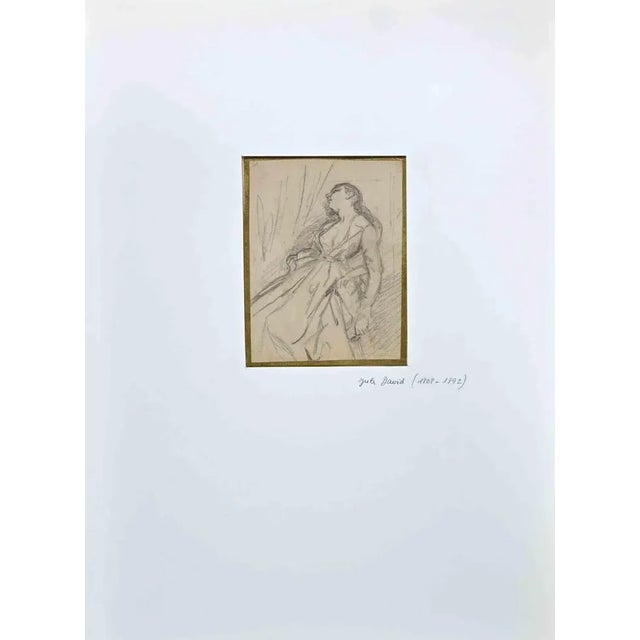 Woman is a drawing in pencil on creamy-colored paper, realized by Jules David (1808-1892) in the 19th Century. Good...