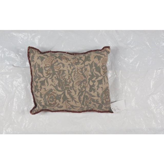Rustic 1980s Chain Stitch Rug Fragment Pillow For Sale - Image 3 of 3