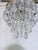 Metal Vintage Hollywood Regency Florentine Brass Tiered Crystal Basket Chandelier For Sale - Image 7 of 7
