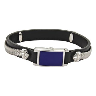 Stephen Webster Alchemy in the Uk Sterling Silver & Lapis Clasp Leather Bracelet For Sale