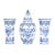 Antique Petite Dutch Delft Floral Garniture Vases - Set of 3 For Sale