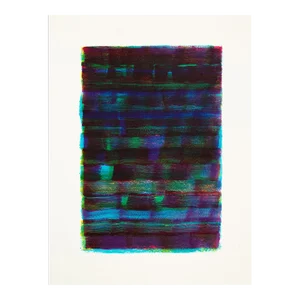 Contemporary Abstract Mixed Mediums on Paper Painting "Untitled 13 (Blues)" by Emily Berger