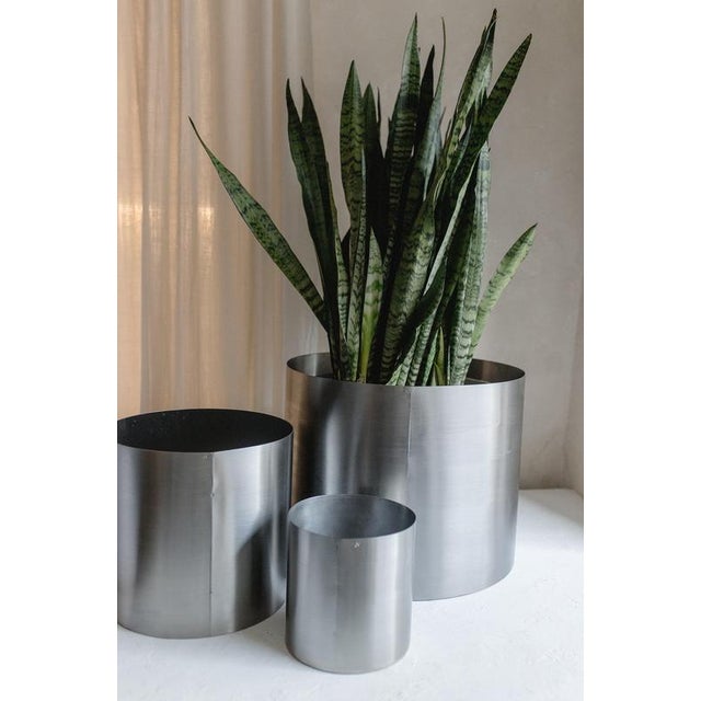 Large Loto Planter in Stainless Steel by Form & Eisen For Sale - Image 13 of 18