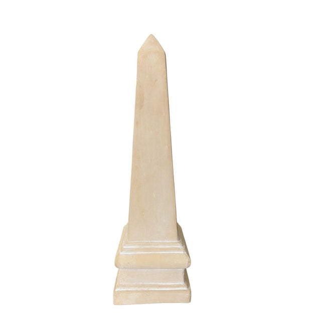 Cream Vintage Large-Scale Obelisk Statue For Sale - Image 8 of 16