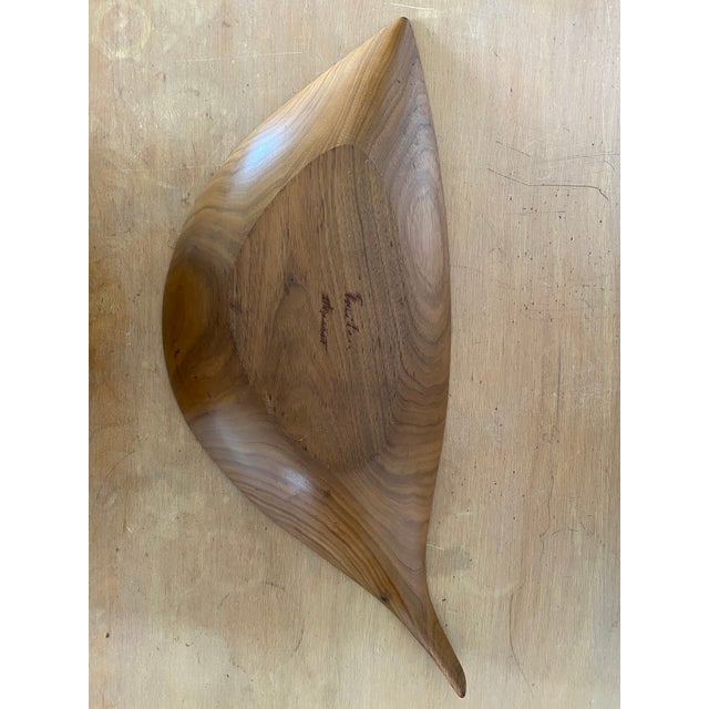 1950s Emil Milan Sculptural Walnut Bowl For Sale - Image 5 of 13