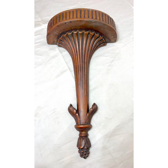 Antique 19th Century Neoclassical Bronze Clad Half Moon Clock Wall Shelf Shelve For Sale - Image 4 of 9