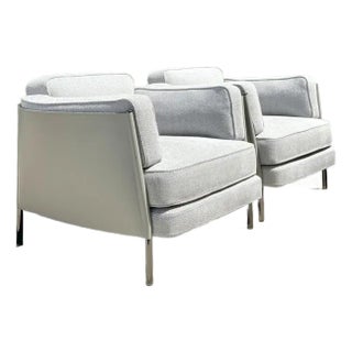 Vintage Italian Minotti Leather Frame “Shelley” Lounge Chairs - A Pair For Sale