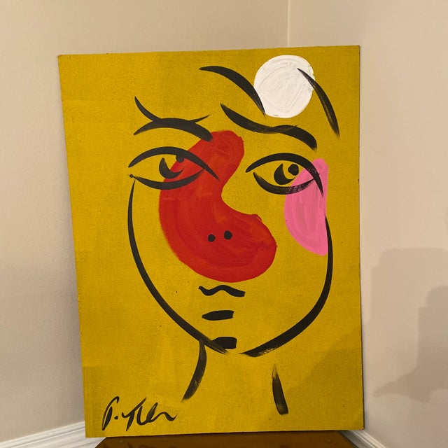 1970s Abstract Peter Keil Original Acrylic on Board Painting ~ a Pair For Sale - Image 5 of 7