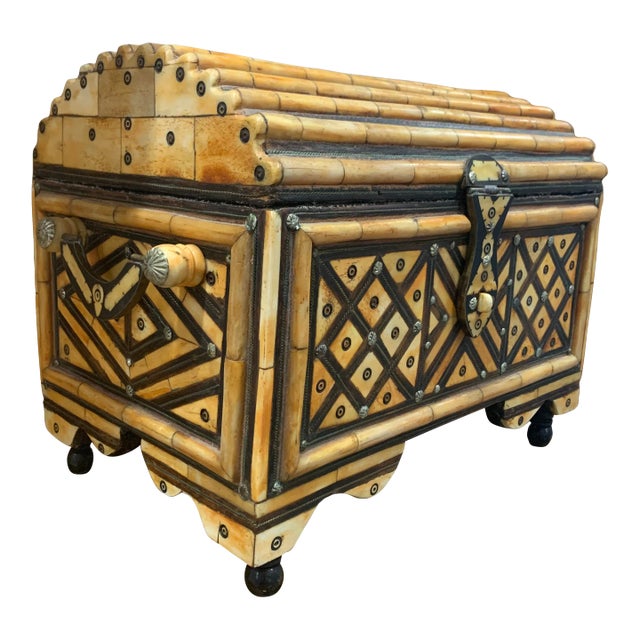 Vintage Handmade Moroccan Dome-Top Chest For Sale