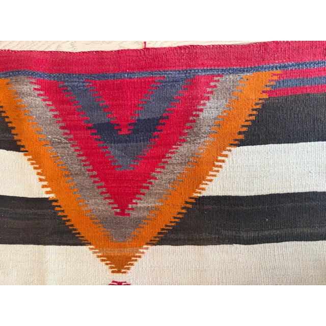 Third Phase Navajo Chiefs Blanket C. 1890 Handmade Native America Textile Square For Sale - Image 11 of 18