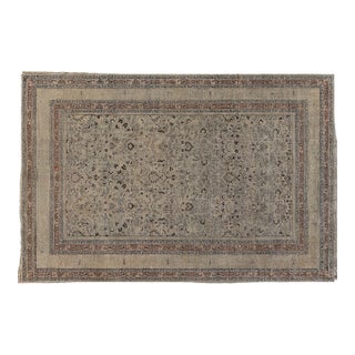 Early 20th Century Persian Meshad Camel, Brown, Orange Handwoven Wool Rug For Sale