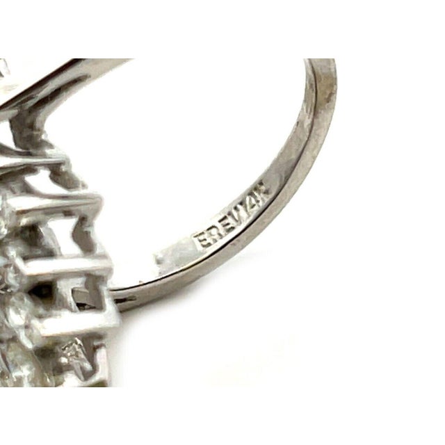 4919 Estate 2.75ct Diamond 14k White Gold Cascade Cocktail Ring Size 5.25 For Sale In Miami - Image 6 of 6