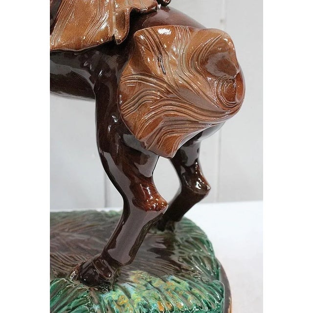 Antique Couple of Horses in Barbotine by Prunet For Sale - Image 12 of 18