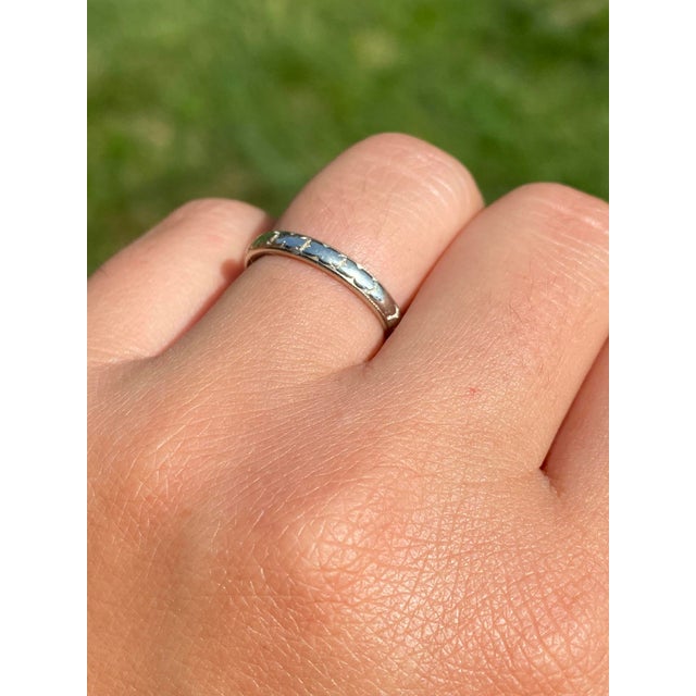 Metal The Aquaview Road: Orange Blossum Antique Wedding Band in White Gold For Sale - Image 7 of 7