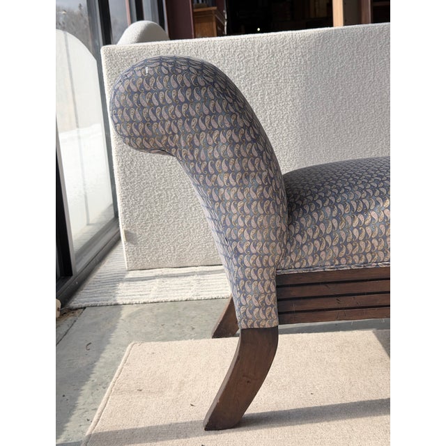 Textile Late 20th Century Sculptural Rolled Arm Upholstered Lounge Bench For Sale - Image 7 of 7