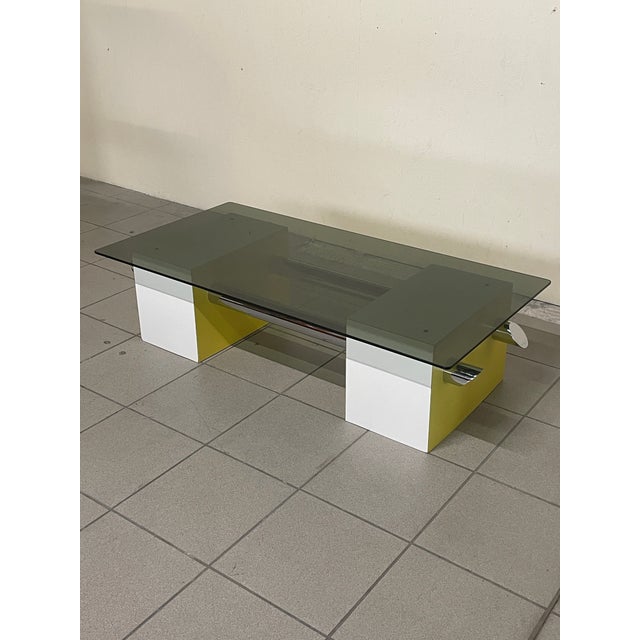 Coffee Table in Colored Formica and Glass, 1970s For Sale - Image 11 of 18