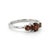 Contemporary Natural Garnet Trilogy Ring, Red Gemstone Garnet Stacking Ring, January Birthstone Ring for Woman Us 7 For Sale - Image 3 of 4