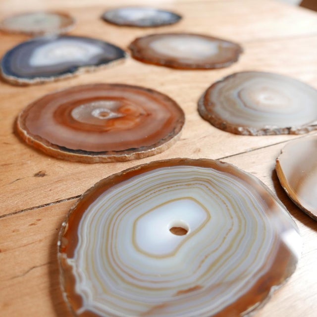 Mid-Century French Stone Coasters, Set of 8 For Sale - Image 4 of 6