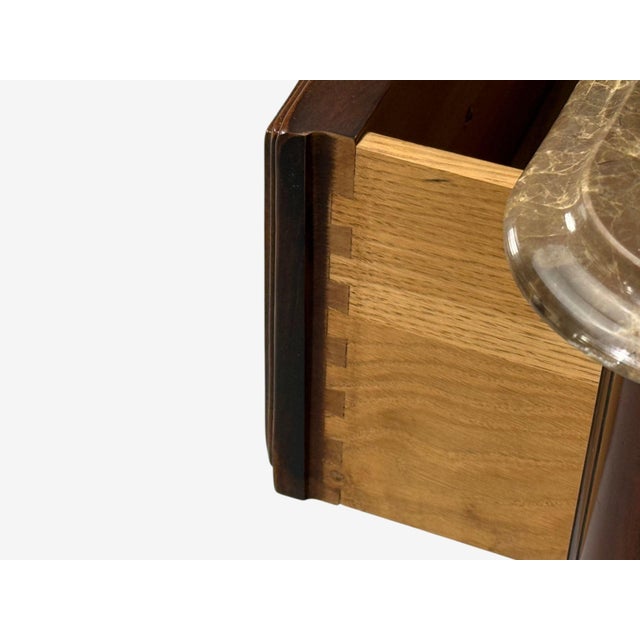 Hickory Chair, Louis XV Style Commodes, Wood, Brass, Marble, Usa, 1980s For Sale - Image 13 of 16