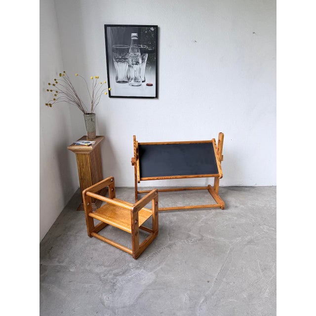 1960s Bauhaus Pine Childrens Desk and Chair, 1960s, Set of 2 For Sale - Image 5 of 18