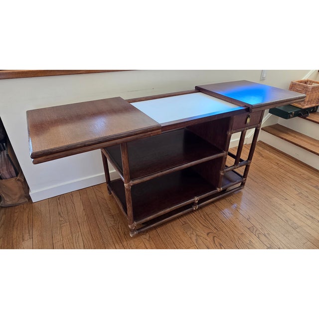 MCM 70's Era McGuire Faux Bamboo Bar Cart For Sale In New York - Image 6 of 15