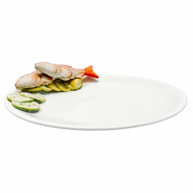 Ceramic Italian Majolica Ceramic Fish Serving Platter by Le Ceramiche Bassano Del Grappa For Sale - Image 7 of 8