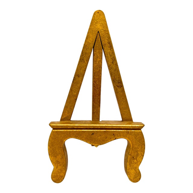 Vintage Italian Florentine Gold Gilt Wood Display Easel – Baroque Tabletop Accent For Sale