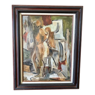 Vintage Large Lorraine Crawford Oil on Canvas Framed Abstract, Circa 1960’s For Sale