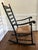 American 19th Century Antique Stenciled Ladder Back Rocking Chair With Rush Seat For Sale - Image 3 of 4