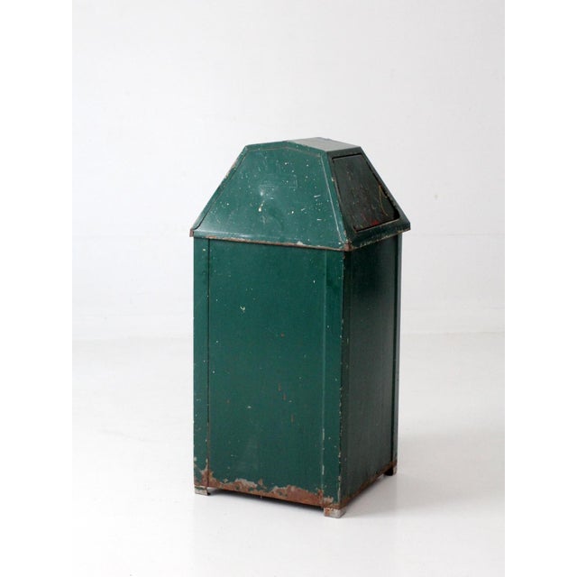 Metal Mid Century Industrial Waste Bin For Sale - Image 7 of 18