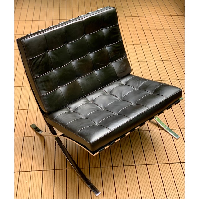 Metal Barcelona Chair by Ludwig Mies van der Rohe for Knoll International, 1980s For Sale - Image 7 of 14