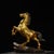 Art Deco Large Vintage Gilt Brass Galloping Horse Sculpture - Feng Shui "Success" Statue on Base For Sale - Image 3 of 9