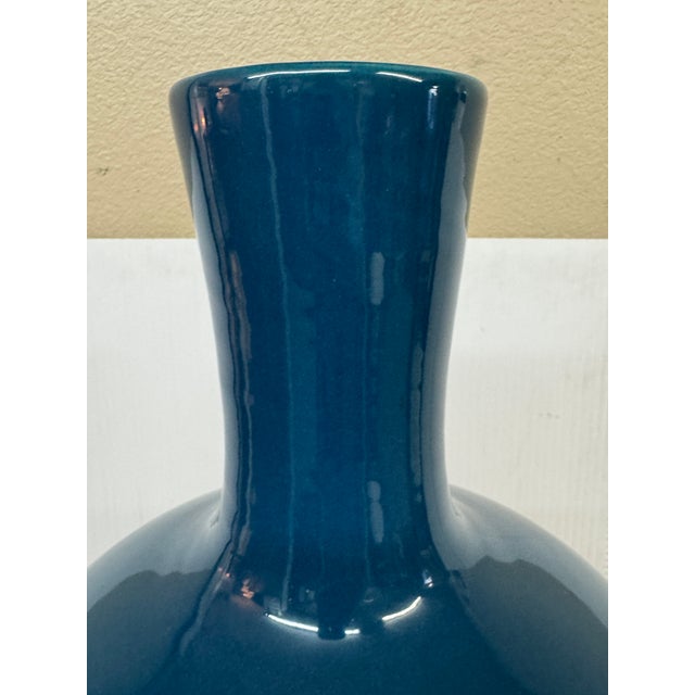Blue Martino Interiors Globular Ceramic Bottle Vase For Sale - Image 8 of 12