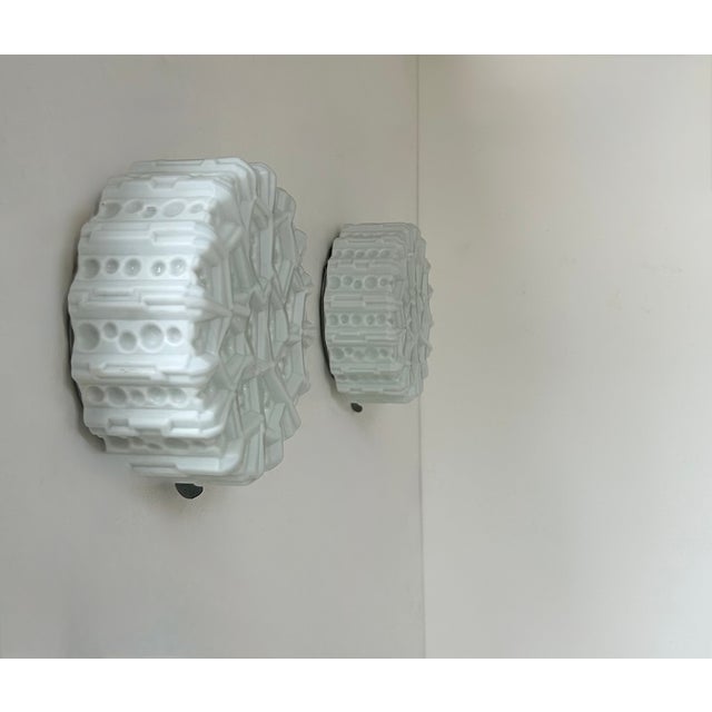 1960s Vintage Opaline Glass Wall Sconces, Sweden, 1960, Set of 2 For Sale - Image 5 of 9