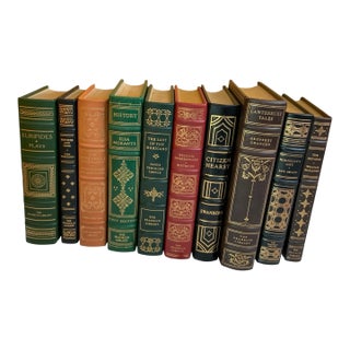 Set of 10 Leather Bound Franklin Library Collection Includes 2 First Edition For Sale