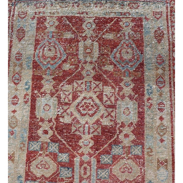 Black Long Persian Heriz in Geometric Design by Keivan Woven Arts For Sale - Image 8 of 10