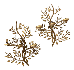 1930’s French Gilt Metal Sconces - a Pair