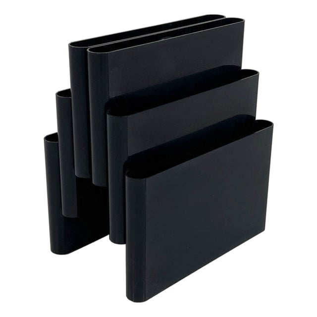 Black Magazine Rack by Giotto Stoppino for Kartell, 1970s For Sale